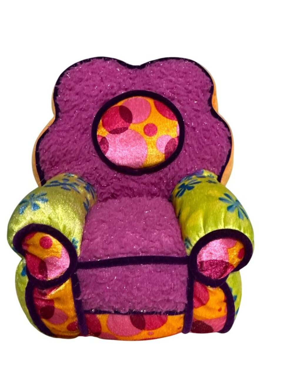 Vtg Y2K Groovy Girls Awesome Armchair Plush Doll Furniture Purple Lime Retro 8"